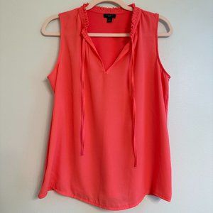 Ann Taylor Factory Salmon Pink Sleeveless Shell, Size SP